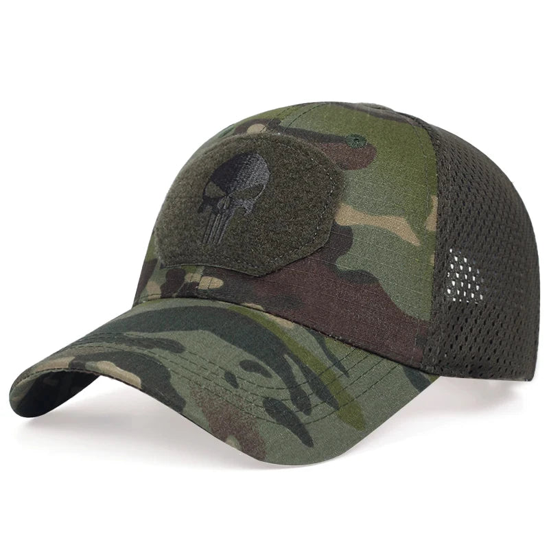 Unisex Skull Embroidery Lable Breathable Baseball Caps Spring and Autumn Outdoor Adjustable Casual Hat Sunscreen Hat
