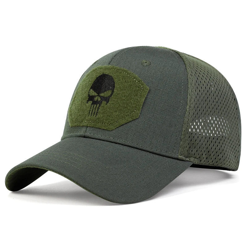 Unisex Skull Embroidery Lable Breathable Baseball Caps Spring and Autumn Outdoor Adjustable Casual Hat Sunscreen Hat